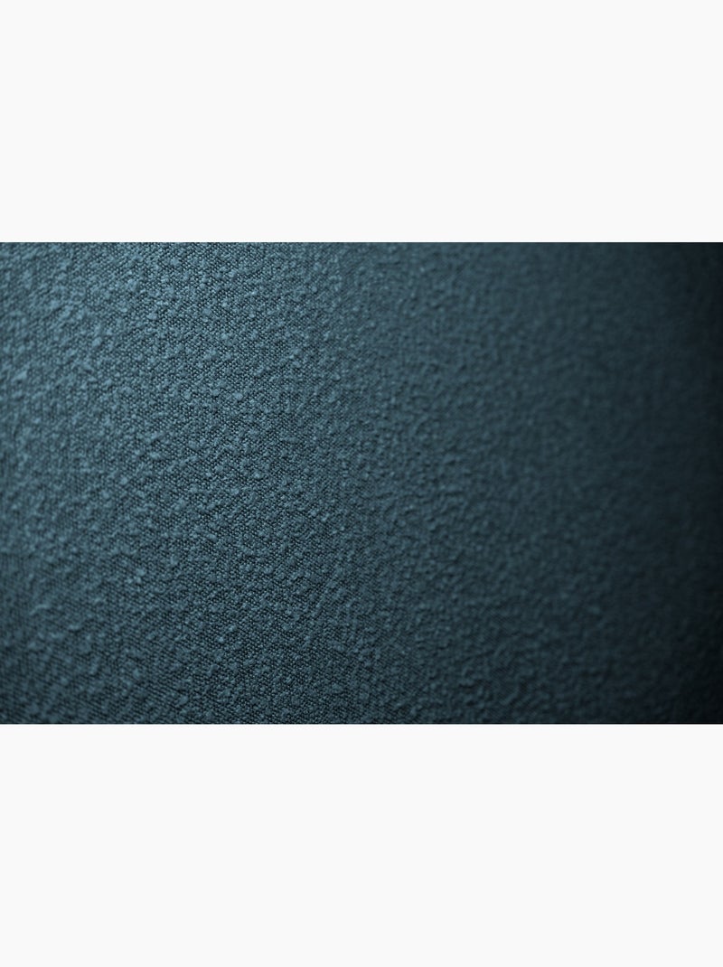 Lit avec tête de lit tapissier bouclette et sommier tapissier H35cm Bleu pétrole - Kiabi