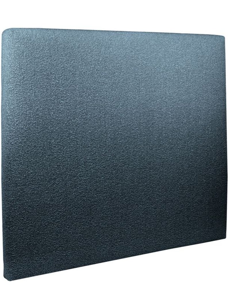 Lit avec tête de lit tapissier bouclette et sommier tapissier H35cm Bleu pétrole - Kiabi