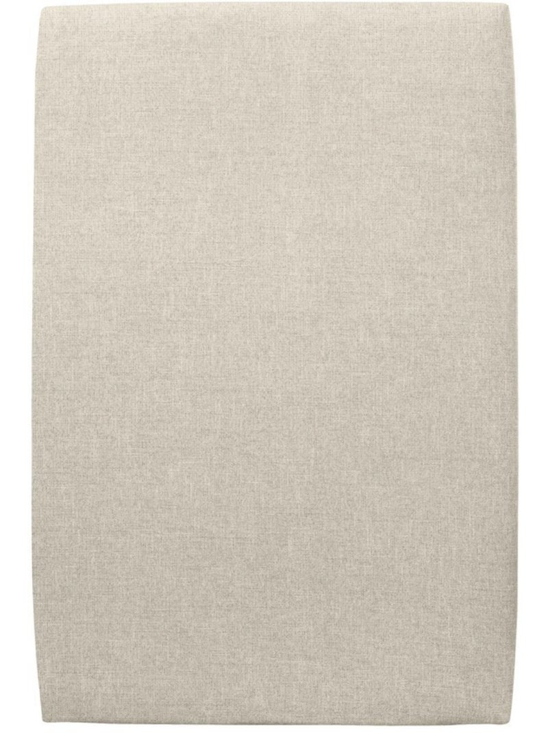 Lit avec tête de lit tapissier tissu et sommier kit H29cm Beige clair - Kiabi