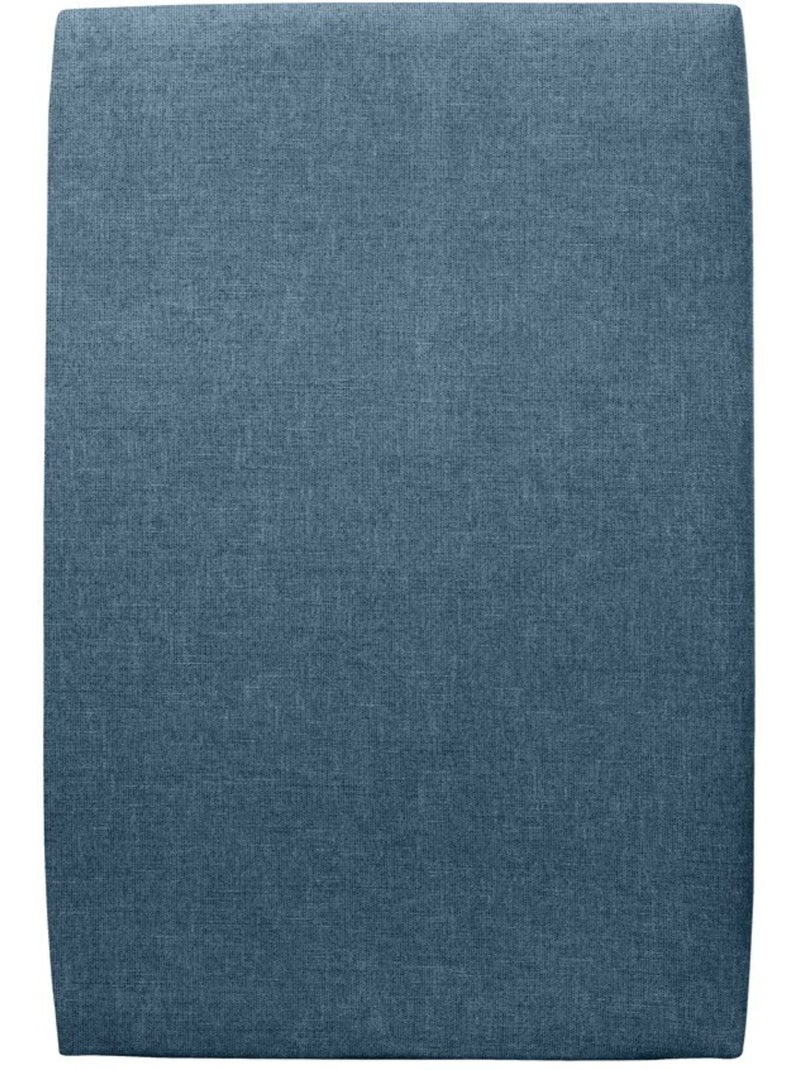 Lit avec tête de lit tapissier tissu et sommier kit H29cm Bleu lagon - Kiabi