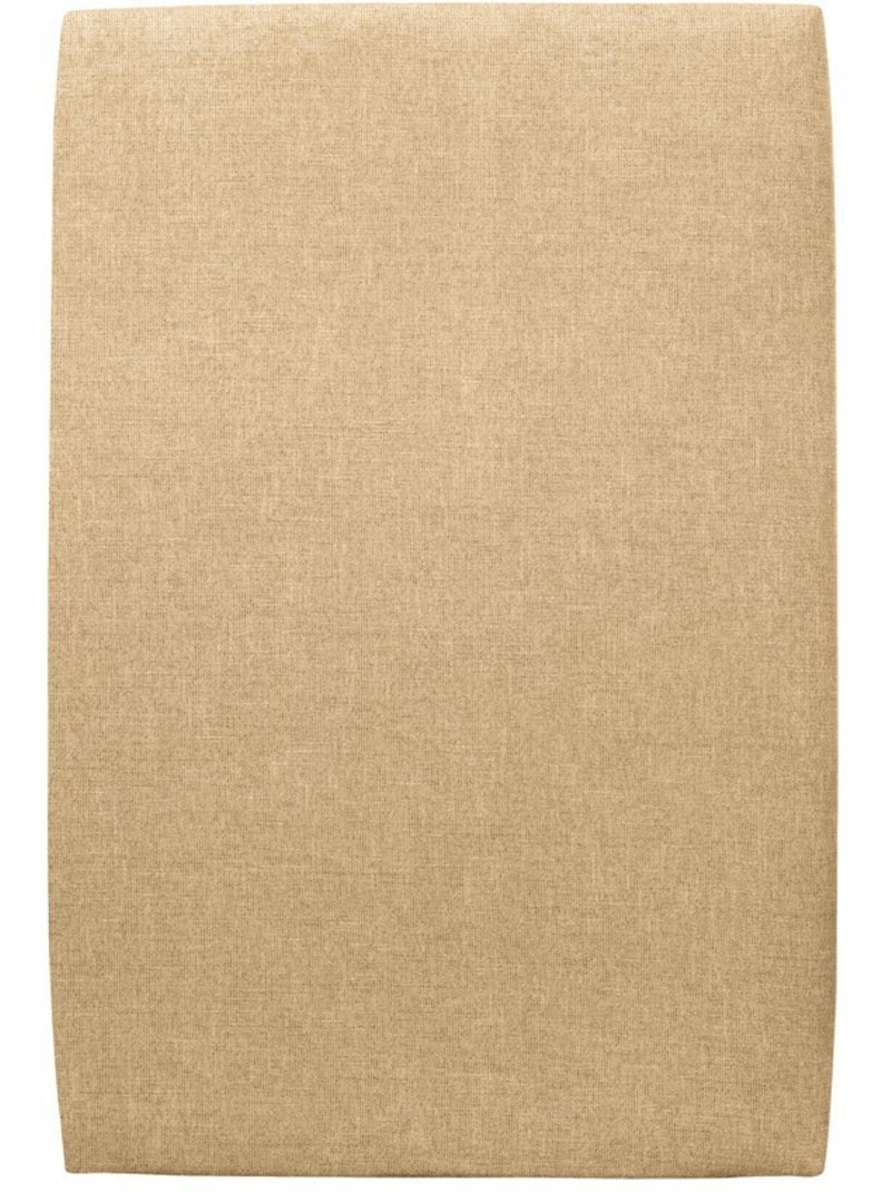 Lit avec tête de lit tapissier tissu et sommier kit H29cm Jaune - Kiabi