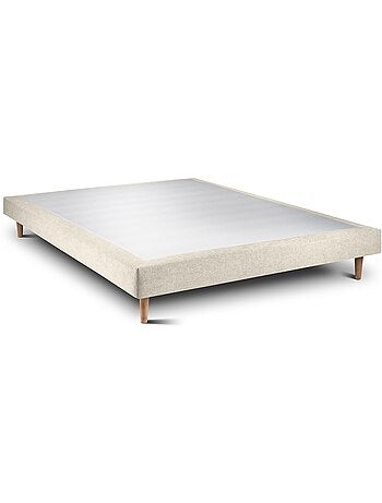 Lit avec tête de lit tapissier tissu et sommier tapissier H29cm