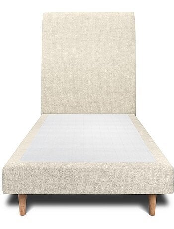 Lit avec tête de lit tapissier tissu et sommier tapissier H29cm