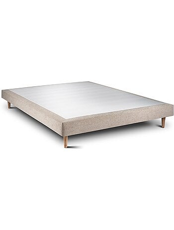 Lit avec tête de lit tapissier tissu et sommier tapissier H29cm