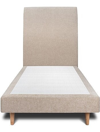 Lit avec tête de lit tapissier tissu et sommier tapissier H29cm