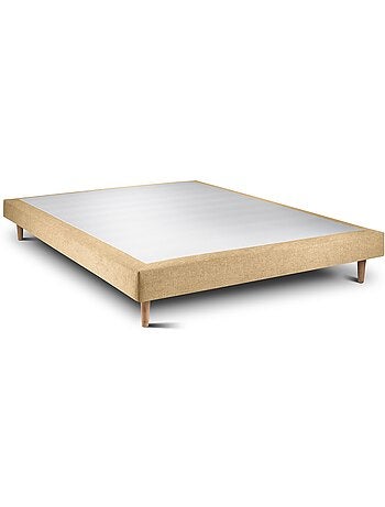 Lit avec tête de lit tapissier tissu et sommier tapissier H29cm