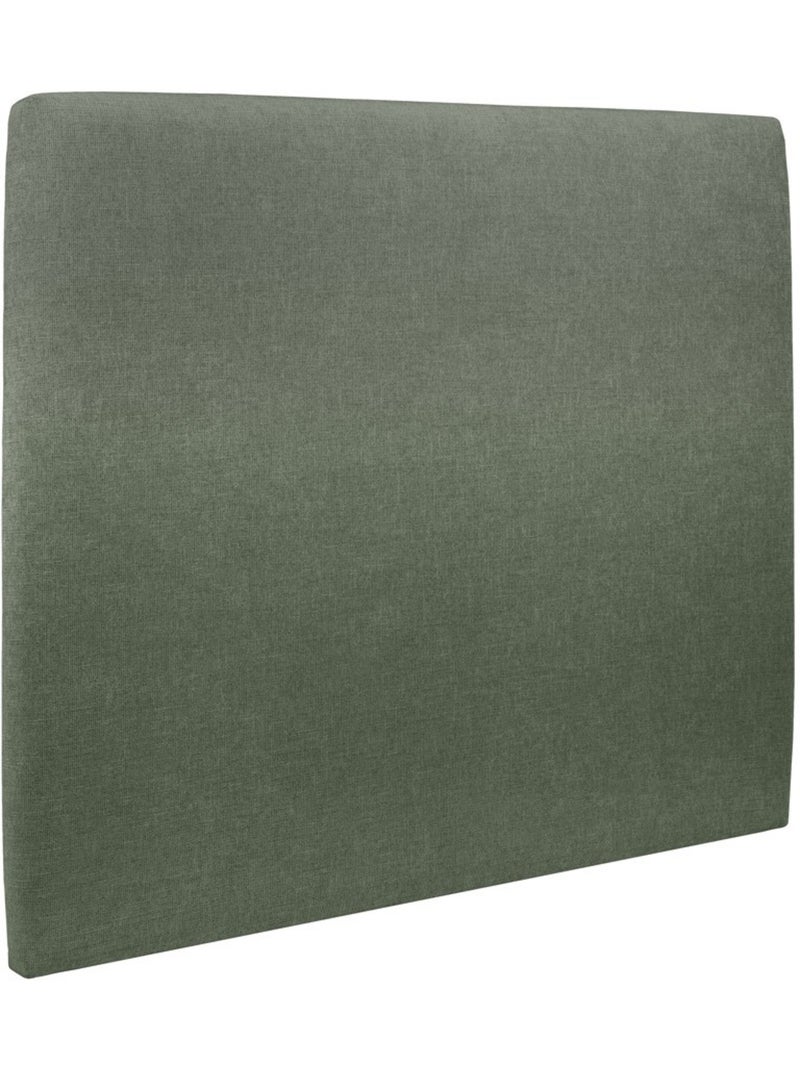 Lit avec tête de lit tapissier tissu et sommier tapissier H29cm Vert kaki - Kiabi