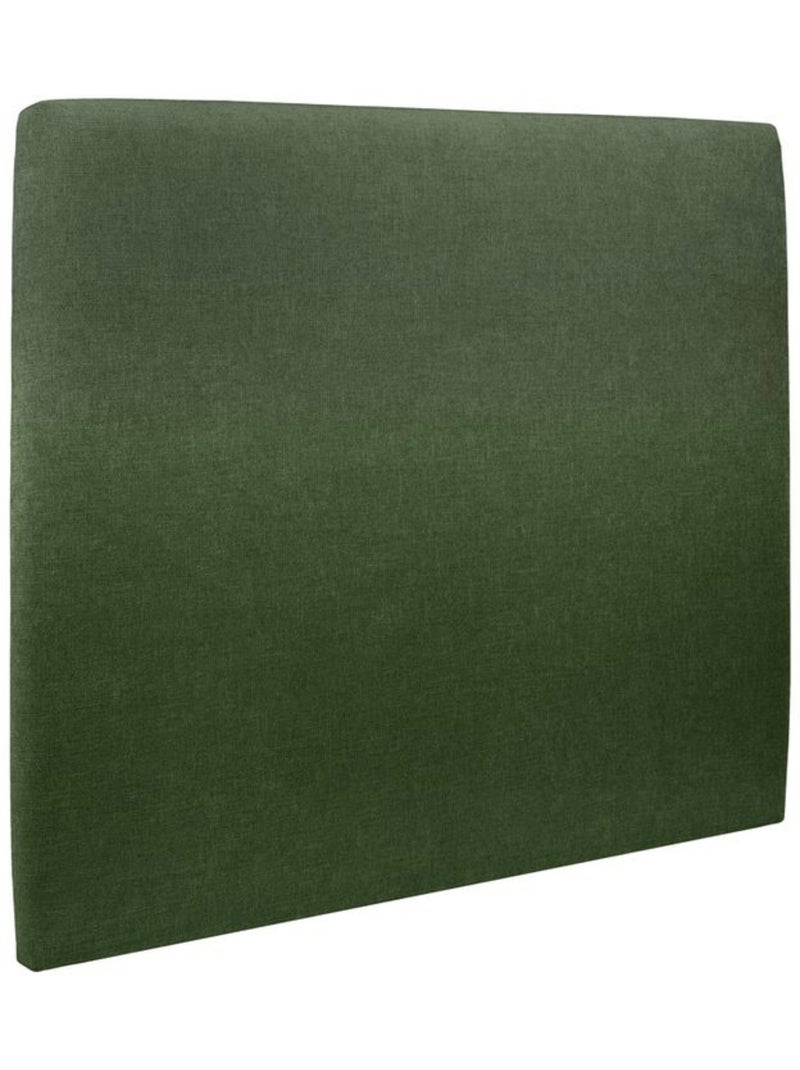 Lit avec tête de lit tapissier tissu et sommier tapissier H29cm Vert kaki - Kiabi