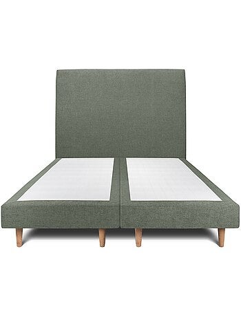 Lit avec tête de lit tapissier tissu et sommier tapissier H29cm