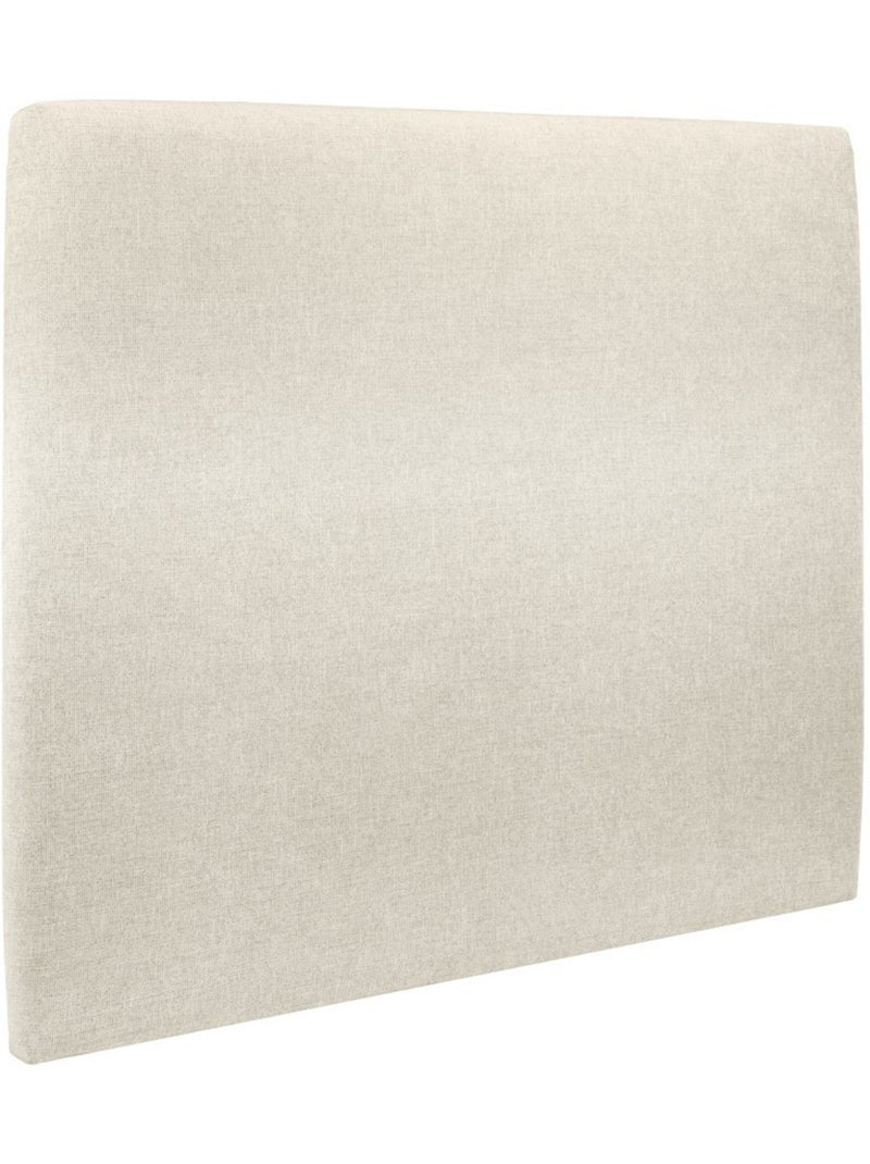 Lit avec tête de lit tapissier tissu et sommier tapissier H35cm Beige clair - Kiabi