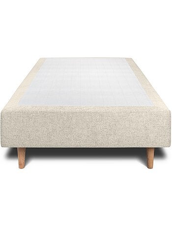 Lit avec tête de lit tapissier tissu et sommier tapissier H35cm