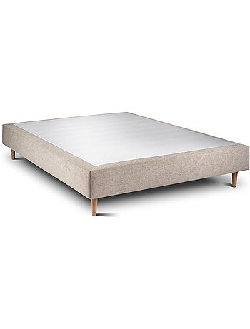 Lit avec tête de lit tapissier tissu et sommier tapissier H35cm