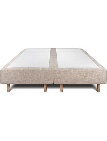 Lit avec tête de lit tapissier tissu et sommier tapissier H35cm