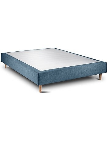 Lit avec tête de lit tapissier tissu et sommier tapissier H35cm