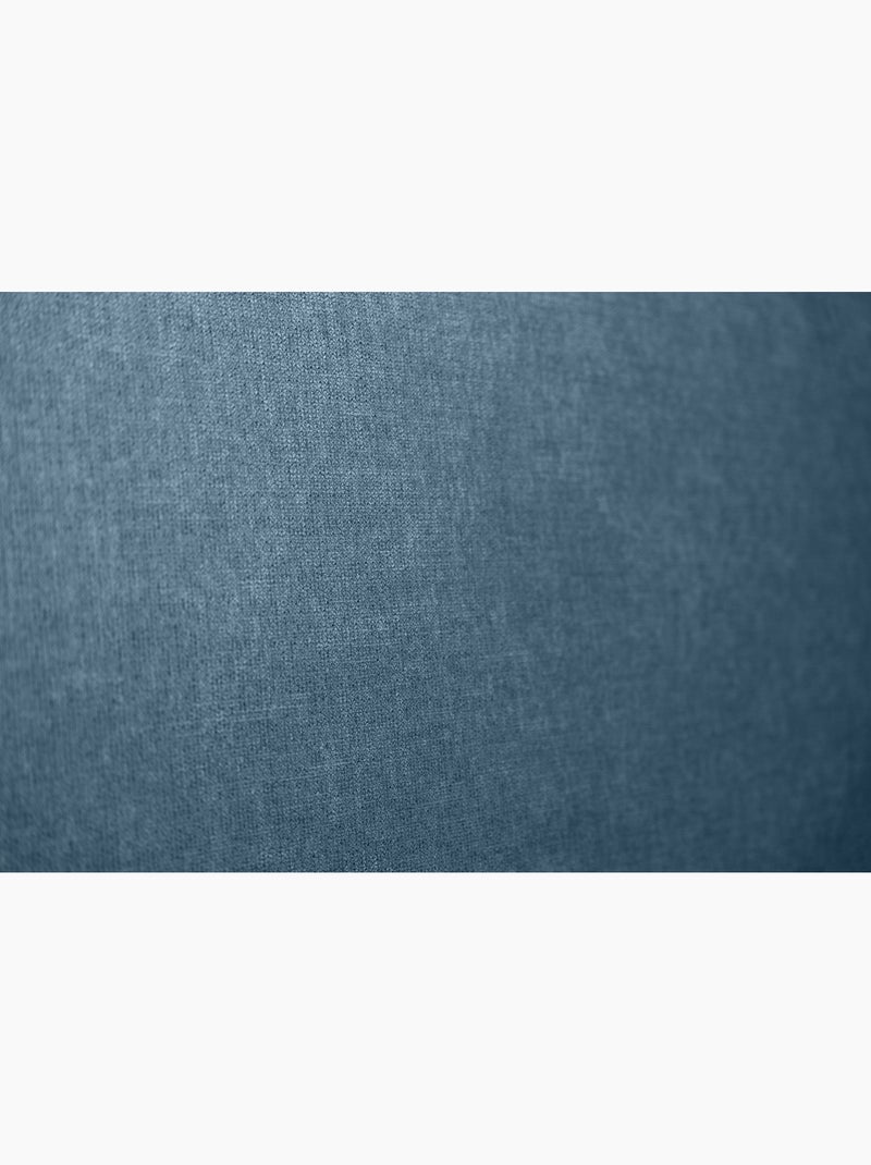 Lit avec tête de lit tapissier tissu et sommier tapissier H35cm Bleu lagon - Kiabi