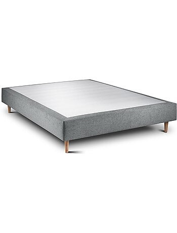 Lit avec tête de lit tapissier tissu et sommier tapissier H35cm