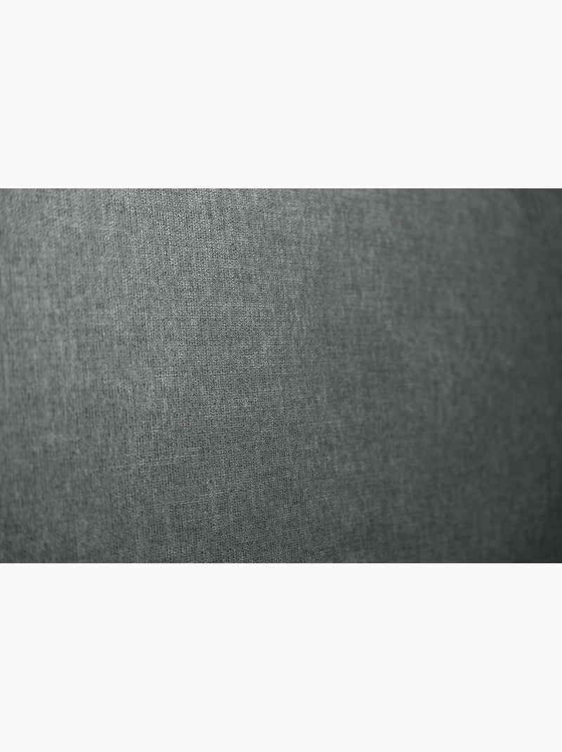 Lit avec tête de lit tapissier tissu et sommier tapissier H35cm gris anthracite - Kiabi
