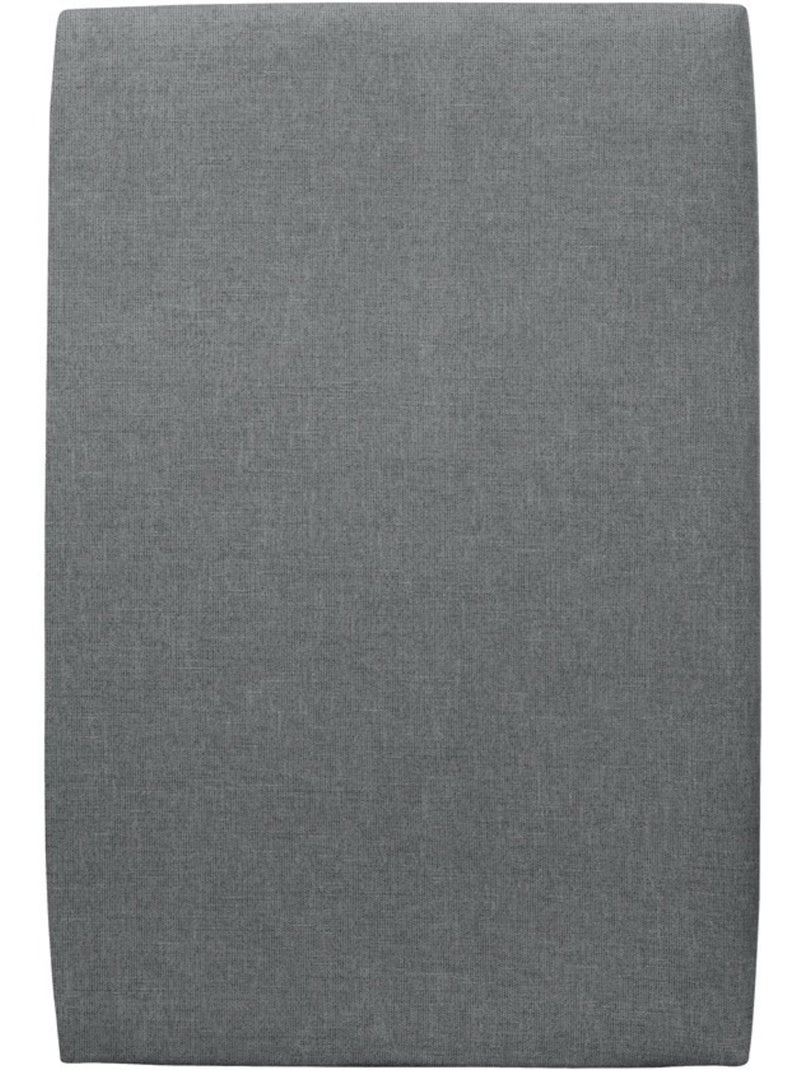 Lit avec tête de lit tapissier tissu et sommier tapissier H35cm gris anthracite - Kiabi