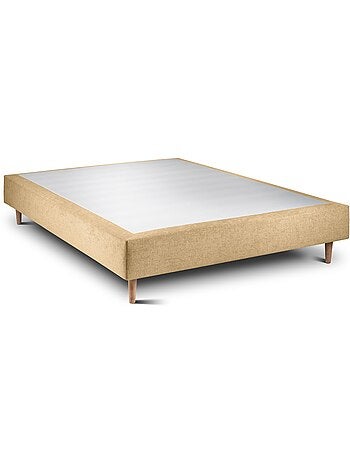 Lit avec tête de lit tapissier tissu et sommier tapissier H35cm