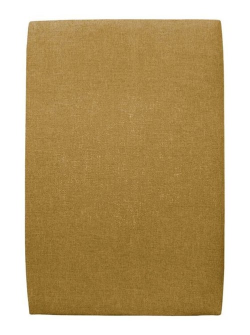 Lit avec tête de lit tapissier tissu et sommier tapissier H35cm - Kiabi