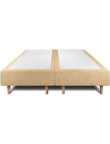 Lit avec tête de lit tapissier tissu et sommier tapissier H35cm