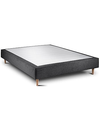 Lit avec tête de lit tapissier tissu et sommier tapissier H35cm