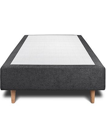 Lit avec tête de lit tapissier tissu et sommier tapissier H35cm