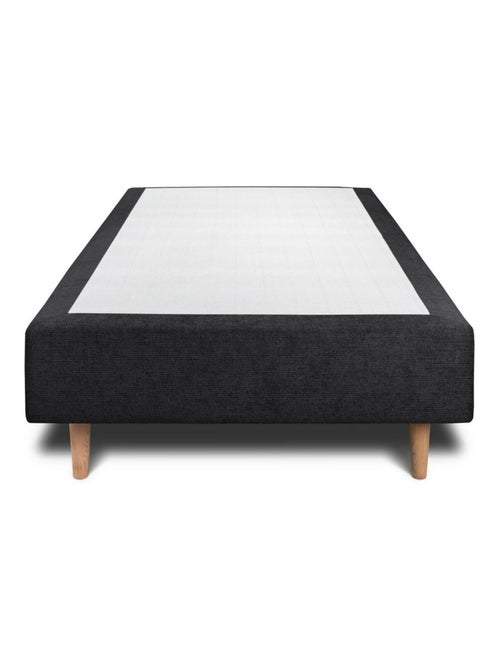 Lit avec tête de lit tapissier tissu et sommier tapissier H35cm - Kiabi