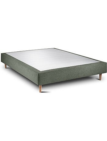 Lit avec tête de lit tapissier tissu et sommier tapissier H35cm