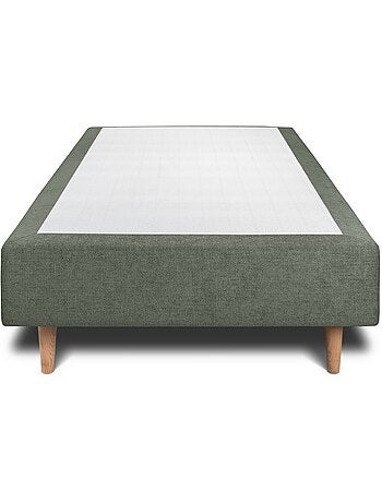 Lit avec tête de lit tapissier tissu et sommier tapissier H35cm