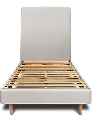 Lit avec tête de lit tapissier velours et sommier kit H29cm