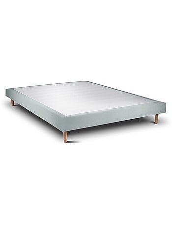 Lit avec tête de lit tapissier velours et sommier tapissier H29cm