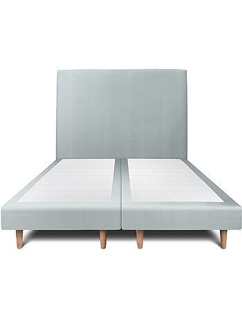 Lit avec tête de lit tapissier velours et sommier tapissier H29cm