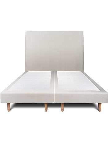 Lit avec tête de lit tapissier velours et sommier tapissier H29cm