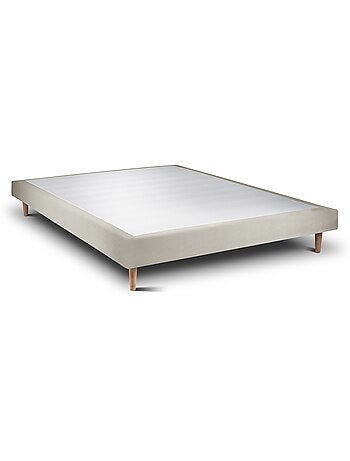 Lit avec tête de lit tapissier velours et sommier tapissier H29cm