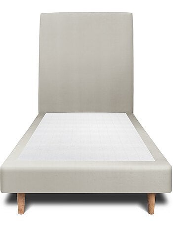 Lit avec tête de lit tapissier velours et sommier tapissier H29cm