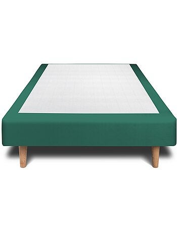 Lit avec tête de lit tapissier velours et sommier tapissier H29cm