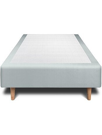 Lit avec tête de lit tapissier velours et sommier tapissier H35cm