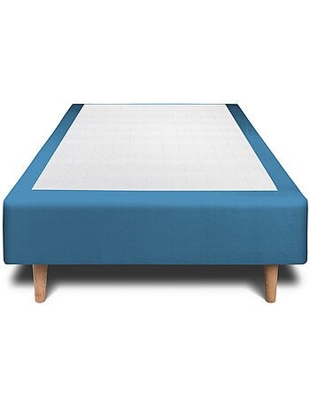 Lit avec tête de lit tapissier velours et sommier tapissier H35cm