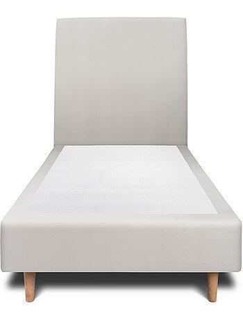 Lit avec tête de lit tapissier velours et sommier tapissier H35cm