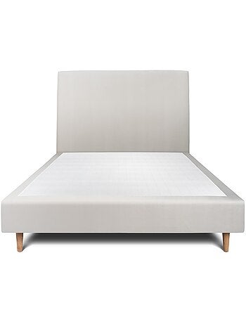 Lit avec tête de lit tapissier velours et sommier tapissier H35cm