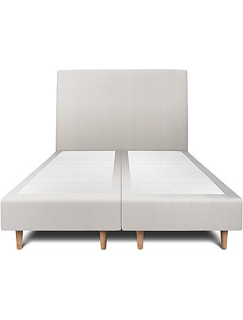 Lit avec tête de lit tapissier velours et sommier tapissier H35cm