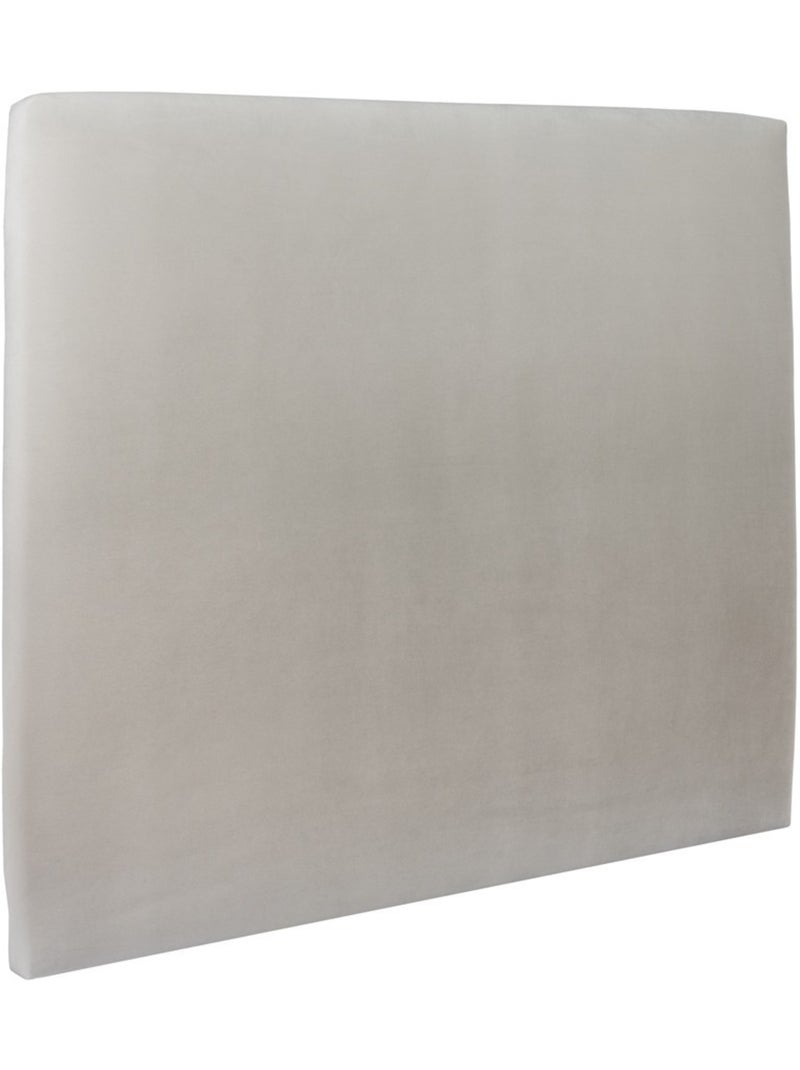 Lit avec tête de lit tapissier velours et sommier tapissier H35cm Gris clair - Kiabi