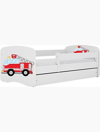 Lit babydreams blanc pompier avec tiroir sans matelas 140/70