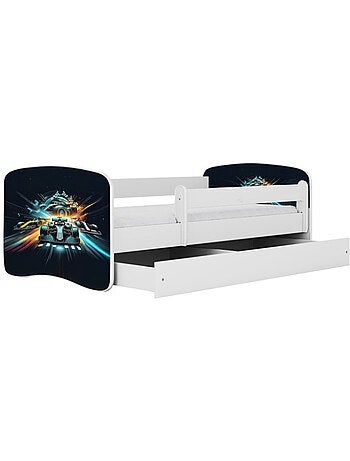 Lit babydreams blanc race avec tiroir sans matelas 140/70