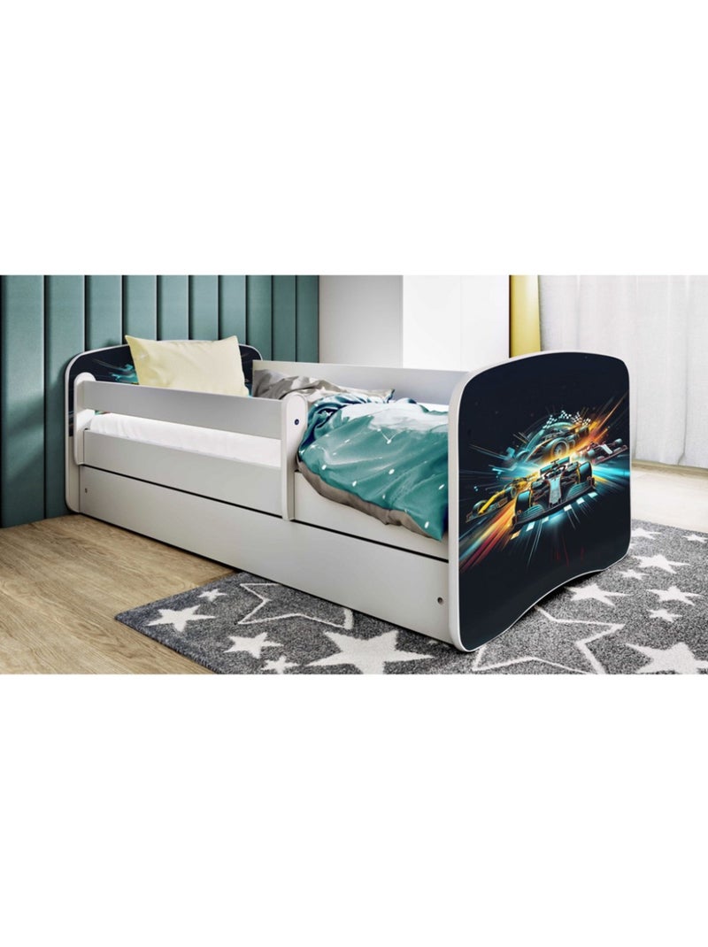 Lit babydreams blanc race avec tiroir sans matelas 140/70 Multicolore - Kiabi