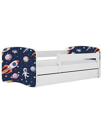 Lit babydreams cosmos blanc avec tiroir, sans matelas, 140/70