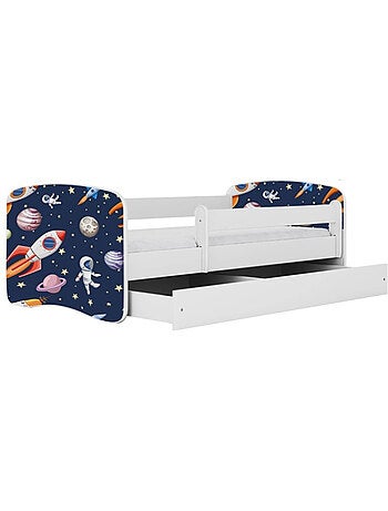 Lit babydreams cosmos blanc avec tiroir, sans matelas, 140/70