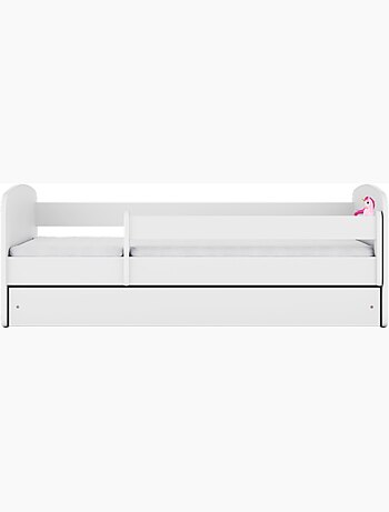 Lit babydreams licorne blanche avec tiroir, sans matelas, 140/70