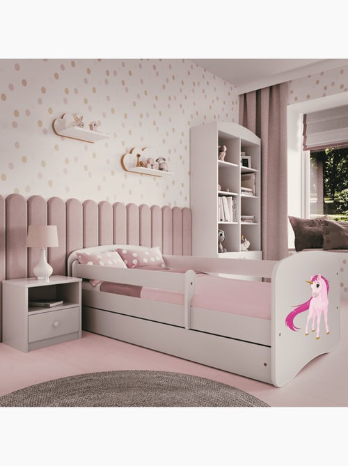 Lit babydreams licorne blanche avec tiroir, sans matelas, 140/70 - Kiabi